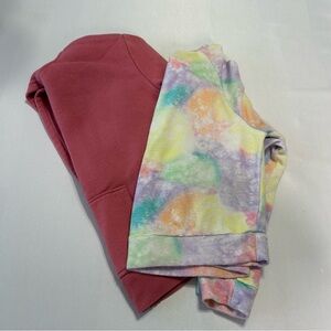Girls Size 6 bundle of two hoodies Jumping Bean Rose Pink & Cat and Jack Tye Die